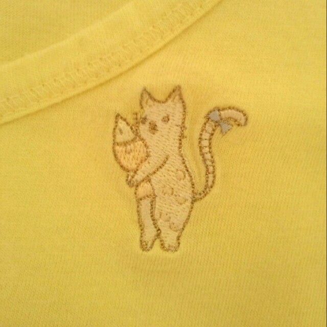 franche lippee(フランシュリッペ)のお魚大好きにゃ♡猫ちゃんワッペンパフT レディースのトップス(Tシャツ(半袖/袖なし))の商品写真