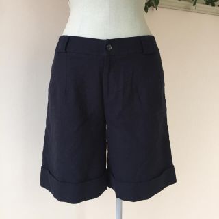 ビームス(BEAMS)の美品◆ビームスBEAMS◆秋タックハーフパンツ◆ネイビー紺(ハーフパンツ)