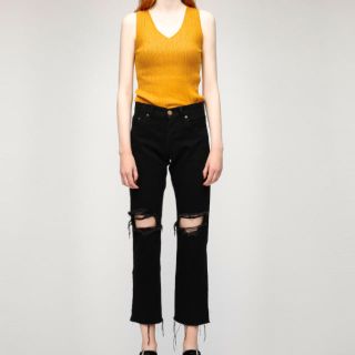 マウジー(moussy)のMOUSSY デニム ダメージ ブラック 今期 新作(デニム/ジーンズ)