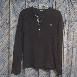 バーバリーブラックレーベル(BURBERRY BLACK LABEL)の定価1.8万 BURBERRY ﾍﾝﾘｰﾈｯｸ ﾘﾌﾞ ｶｯﾄｿｰ(Tシャツ/カットソー(七分/長袖))