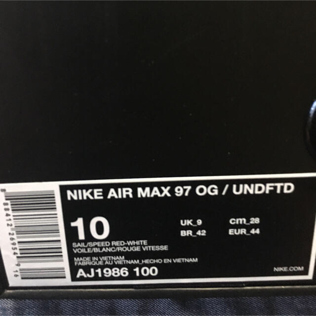 UNDEFEATED(アンディフィーテッド)のNIKE×UNDEFEATED AIRMAX97 OG 28cm メンズの靴/シューズ(スニーカー)の商品写真