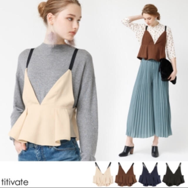 titivate(ティティベイト)のtitivate  完売 フリルキャミ ブラック レディースのトップス(キャミソール)の商品写真