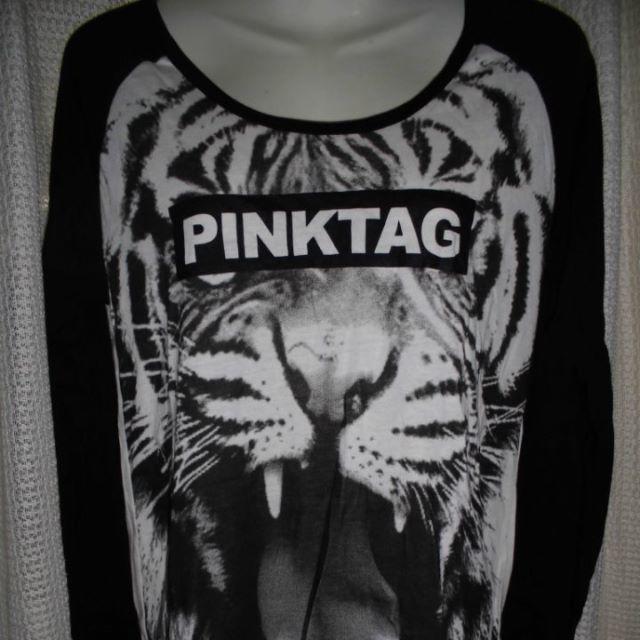 🌹大きいサイズL🐯迫力の虎柄とロゴのラグラン長袖Tシャツ💖準備中 | フリマアプリ ラクマ