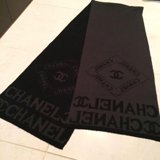 シャネル(CHANEL)の❥❥シャネル マフラー  ブラック✖️グレー 170センチ(マフラー/ショール)