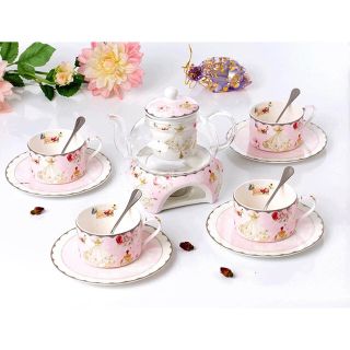 西洋姫系ティーカップ&ソーサー 4客セット 花柄,陶器.食器 お皿の