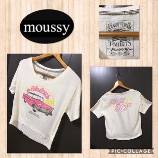 マウジー(moussy)のmoussy 半袖カットソー Tシャツ アメカジ   ゆったり  Fサイズ 美品(Tシャツ(半袖/袖なし))