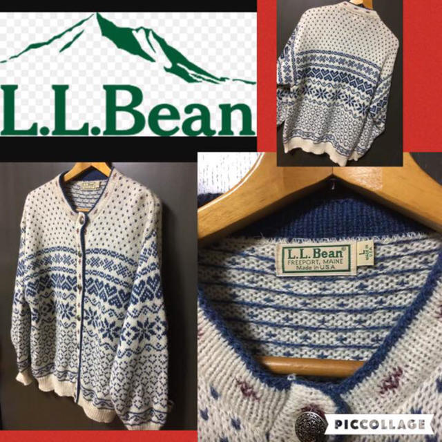 L.L.Bean 長袖セーター カーデ USA 製70～80's 美品