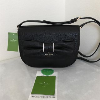 ケイトスペードニューヨーク(kate spade new york)の大値下げ！可愛い大きいリボン ショルダー ブラック(ショルダーバッグ)