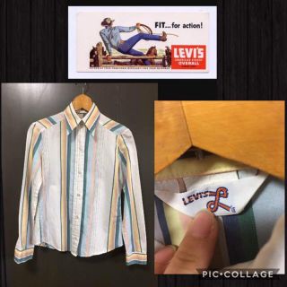 リーバイス(Levi's)のLEVI'S 長袖 シャツ ストライプ レディース M～Lぐらい レア 70'S(シャツ/ブラウス(長袖/七分))