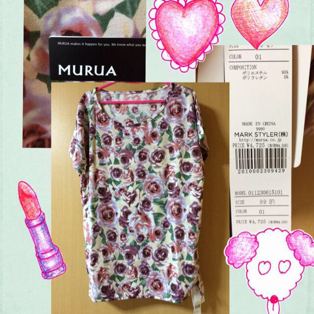 MURUA(ムルーア)のMURUA Tシャツ 花柄 激安♡値下げ レディースのトップス(Tシャツ(半袖/袖なし))の商品写真