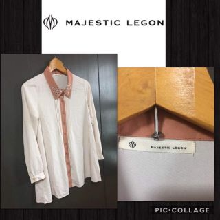 マジェスティックレゴン(MAJESTIC LEGON)のMAJESTIC LEGON 長袖チュニックワンピ 販売価格¥5985 美品(シャツ/ブラウス(長袖/七分))