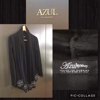 アズールバイマウジー(AZUL by moussy)のAZUL by moussy 長袖 薄手カーデ イレギュラー ペイズリー柄 M(カーディガン)