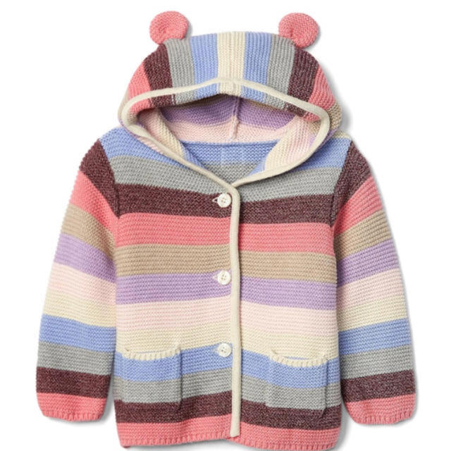 babyGAP(ベビーギャップ)のGAP♡ストライプベアガーターセーター キッズ/ベビー/マタニティのベビー服(~85cm)(ニット/セーター)の商品写真