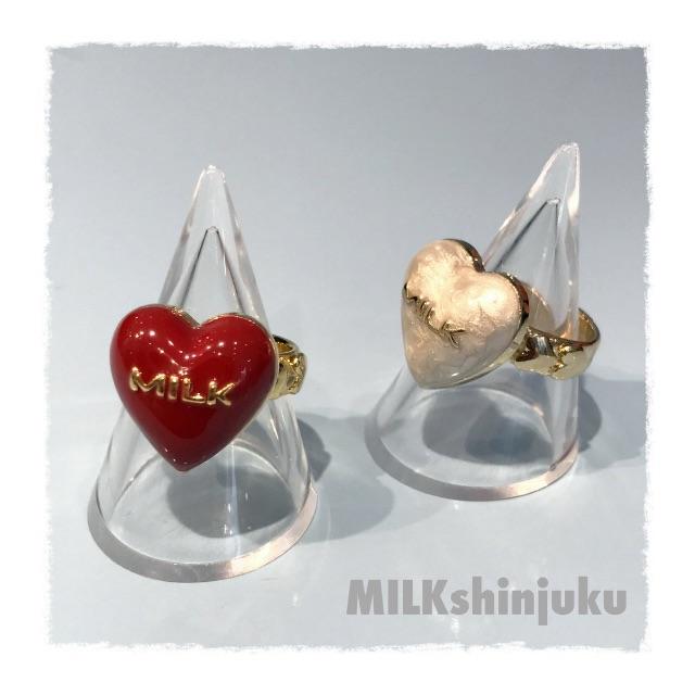 MILK(ミルク)の【新品】MILK♡ハートリング♡13号サイズ白 レディースのアクセサリー(リング(指輪))の商品写真