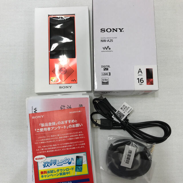 【未使用】SONY ウォークマン NW-A25 16GB シナバーレッド