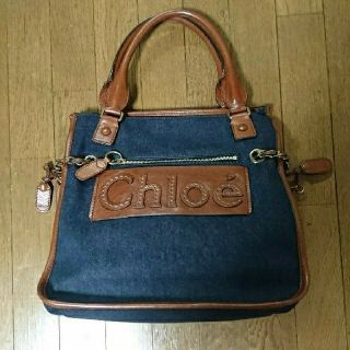 クロエ(Chloe)の美品◼️クロエ Chloe ハーレートートバッグ デニム×レザー (トートバッグ)