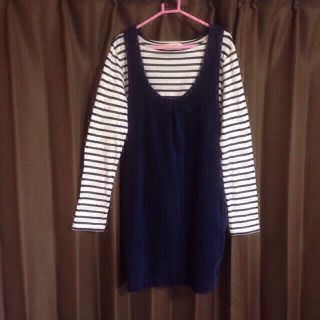 ダブルクローゼット(w closet)のWcloset：コーデュロイジャンスカ(ひざ丈ワンピース)