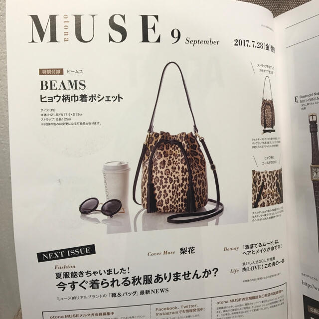 BEAMS(ビームス)の大人MUSE9月号付録  BEAMS豹柄巾着バック レディースのバッグ(ハンドバッグ)の商品写真