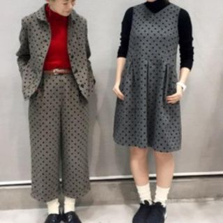 ドットアンドストライプスチャイルドウーマン(Dot&Stripes CHILDWOMAN)のツイードフロッキーワンピース♪(ひざ丈ワンピース)