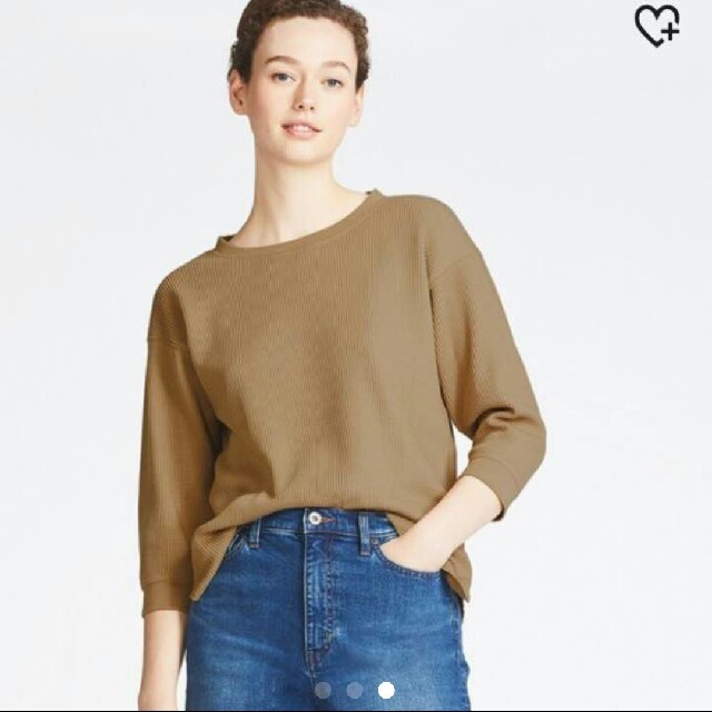 UNIQLO(ユニクロ)のユニクロ　ワッフルクルーネックT レディースのトップス(Tシャツ(長袖/七分))の商品写真