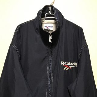 リーボック(Reebok)の90s Reebok リーボック ヴィンテージ ロゴテープ ジャンパー ネイビー(ナイロンジャケット)