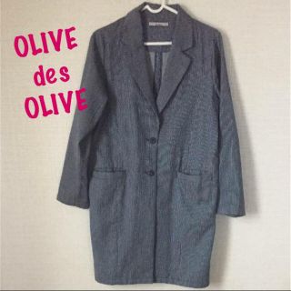 オリーブデオリーブ(OLIVEdesOLIVE)のOLIVEdesOLIVE デニム ストライプ チェスターコート(チェスターコート)