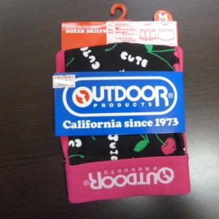 アウトドアプロダクツ(OUTDOOR PRODUCTS)のム(M 黒サクランボ)OUTDOOR ボクサーブリーフ 前閉じ 腰板ゴム 綿混(ボクサーパンツ)