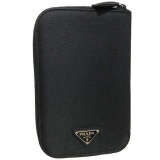 プラダ(PRADA)の美品 プラダ トラベルケース 長財布 黒 ナイロン レザー 【SW4120】(長財布)