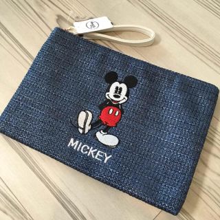 新品未使用【MICKEY】ミッキーマウス クラッチバッグ ブルー 青(クラッチバッグ)