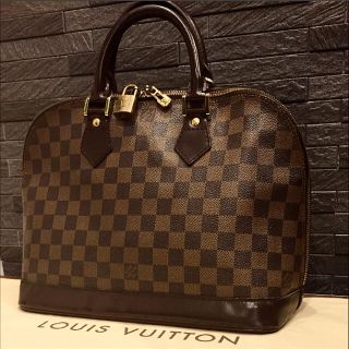 「【正規品】ルイヴィトン ダミエ アルマPM エベヌ パドロック錠鍵