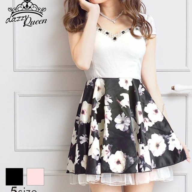 dazzy store(デイジーストア)のデイジー キャバ ドレス 花柄 ミニドレス レディースのフォーマル/ドレス(ナイトドレス)の商品写真
