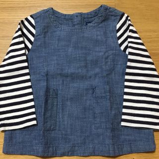 ベビーギャップ(babyGAP)のbabyGAP デニム×ボーダーチュニック(シャツ/カットソー)