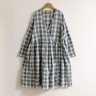 ネストローブ(nest Robe)のnakosy様是非◟̆◞̆ ❁ネストローブ チェック カシュクールワンピース(ロングワンピース/マキシワンピース)