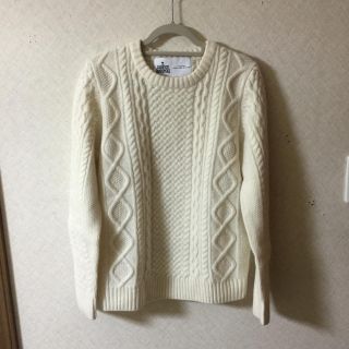 ユナイテッドアローズグリーンレーベルリラクシング(UNITED ARROWS green label relaxing)のハミルトンラムズウールのケーブルニット(ニット/セーター)