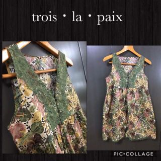 trois.la.paix ノースリーブチュニック  ボタニカル 11R(チュニック)