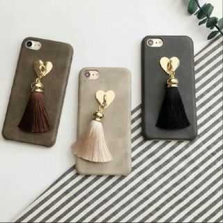 フリンジ風タッセル ゴールド ハート 付iPhone7ケース (iPhoneケース)