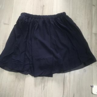 グレイル(GRL)のネイビーシフォンフリルショートパンツ(ショートパンツ)