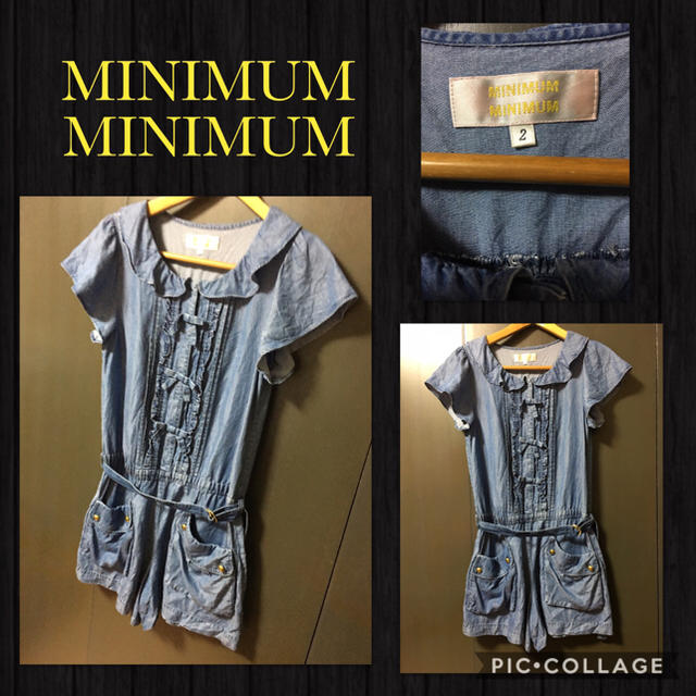 MINIMUM(ミニマム)のMINIMUM 半袖サロペット オールインワン デニム風 サイズ2 M レディースのパンツ(サロペット/オーバーオール)の商品写真