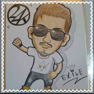 Exile Atsushi似顔絵イラストミニ色紙の通販 ラクマ