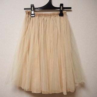 トッコ(tocco)の【さや様専用】極美品🎀チュールスカート ベージュ(ひざ丈スカート)