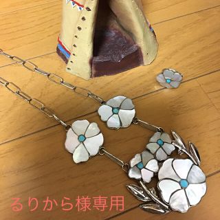 インディアンジュエリー✨フラワーモチーフ3点セット(ネックレス)