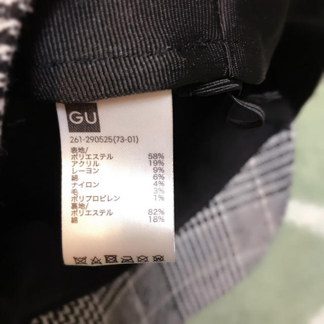 GU(ジーユー)のgu ジーユー 新品 グレンチェック 帽子 キャスケット パンツ レディースの帽子(キャスケット)の商品写真