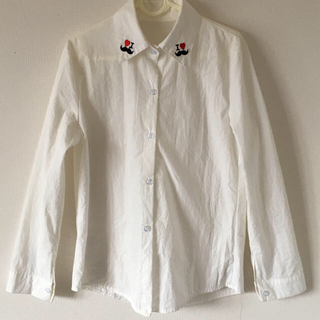 シャツ 白 襟元デザイン(Tシャツ(半袖/袖なし))