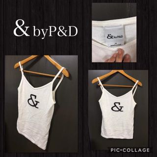 アンドバイピーアンドディー(&byP&D)の&by P&D キャミソール ニット Vネック サイズ38 美品訳あり(キャミソール)