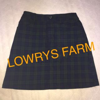 ローリーズファーム(LOWRYS FARM)のローリーズファーム グリーンチェック柄 台形スカート(ミニスカート)