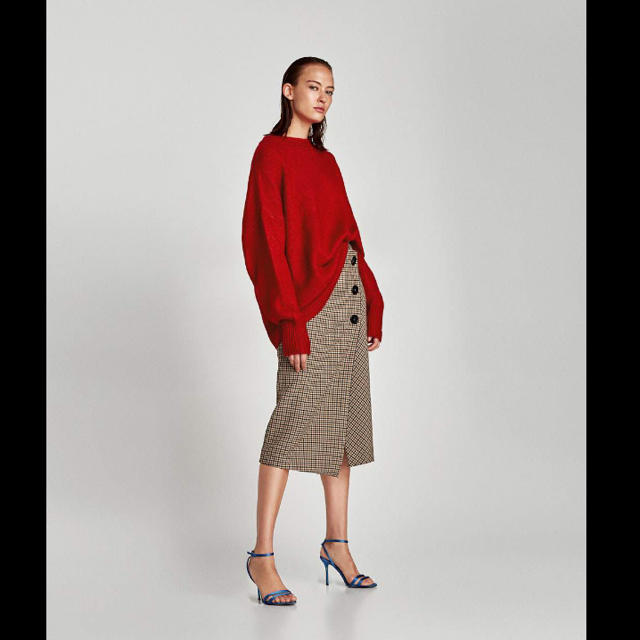 ZARA(ザラ)のcarly2様★ZARA  チェック ラップ スカート レディースのスカート(ひざ丈スカート)の商品写真