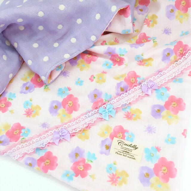 91.【70×50】YHN♡8重ガーゼブランケット*handmade キッズ/ベビー/マタニティのこども用ファッション小物(おくるみ/ブランケット)の商品写真