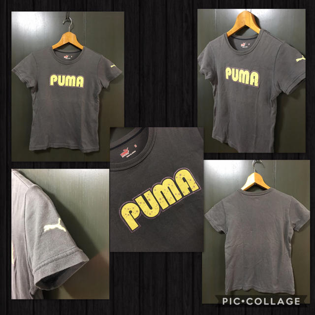 PUMA(プーマ)のPUMA 半袖 Tシャツ ロゴプリント ラメ入り 袖刺繍 レディースS 日本製 レディースのトップス(Tシャツ(半袖/袖なし))の商品写真