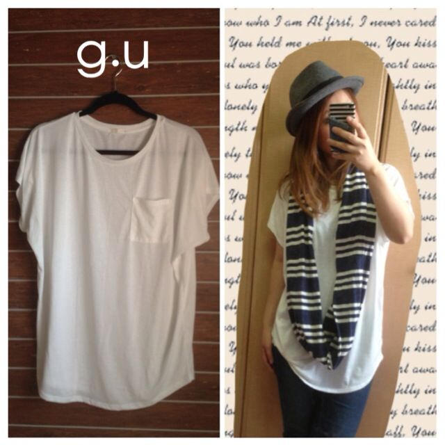 GU(ジーユー)のg.u.    シンプル白Ｔ レディースのトップス(Tシャツ(半袖/袖なし))の商品写真