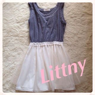 リトニー(Littny)のボーダーチュールワンピース(ひざ丈ワンピース)